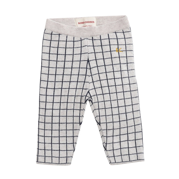 CHECKERED KNITTED PANTS