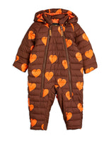 HEARTS INSULATOR BABY OVERALL, BROWN