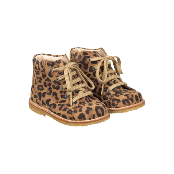 STARTER BOOT WITH LACES, LEOPARD