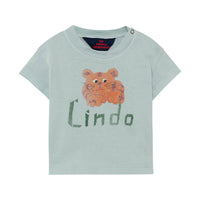 ROOSTER BABY T-SHIRT, BLUE LINDO